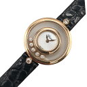ショパール Chopard ハッピーダイヤモンドアイコン 26mm ホワイトシェル 209415-5001 K18PG クオーツ レディース 腕時計【中古】