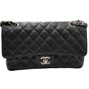 シャネル CHANEL マトラッセ25 A01112 ブラック シルバー金具 キャビア レディース ショルダーバッグ【中古】