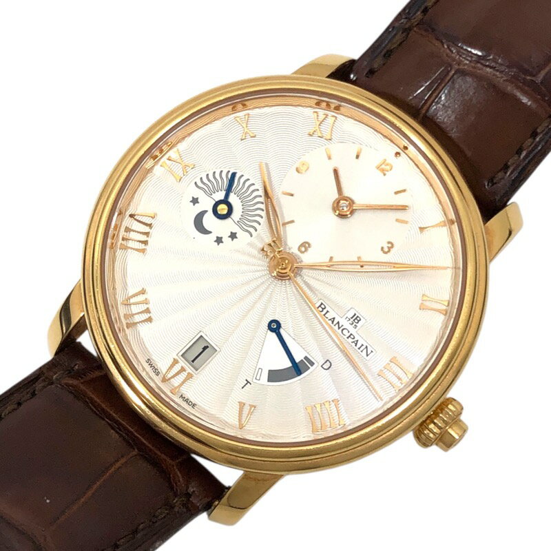 ブランパン BLANCPAIN ヴィルレ・ハーフタイムゾーン・ハーフハンター 6665-3642-55B K18レッドゴールド 自動巻き メンズ 腕時計【中古】
