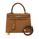 エルメス HERMES ケリー25 外縫い W刻 ゴールド ゴールド金具 エプソン レディース ハンドバッグ【中古】