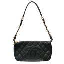 シャネル CHANEL マトラッセワンショルダー ブラック ゴールド金具 キャビアスキン レディース ショルダーバッグ【中古】
