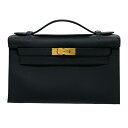 エルメス HERMES ポシェットケリー W刻 ブラック GD金具 ヴォースイフト レディース ハンドバッグ【中古】
