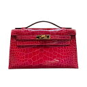 エルメス HERMES ポシェットケリー A刻印 ブレイズ×ゴールド金具 アリゲーター レディース ハンドバッグ【中古】