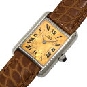 カルティエ Cartier マストタンクMM 2003年クリスマス限定 W1017654 SV925/レザーストラップ クオーツ ユニセックス 腕時計【中古】