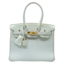 エルメス HERMES バーキン20 T刻 ホワイト/オレンジ GD金具 トリヨン レディース ハンドバッグ【中古】