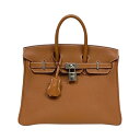 エルメス HERMES バーキン25 Z刻印 ゴールド シルバー金具 トゴ レディース ハンドバッグ【中古】