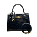 エルメス HERMES ケリー25 外縫い W刻印 ブラック ゴールド金具 ニロティカスリセ レディース ハンドバッグ【中古】