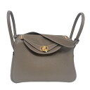エルメス HERMES リンディ26 W刻 エトゥープ ゴールド金具 トリヨンクレマンス レディース ショルダーバッグ【中古】