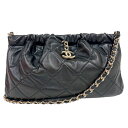 シャネル CHANEL マトラッセ チェーンショルダーバッグ ブラック ゴールド金具 ラムスキン レディース ショルダーバッグ【中古】