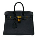 エルメス HERMES バーキン25 A刻 ブラック ゴールド金具 トゴ レディース ハンドバッグ【中古】
