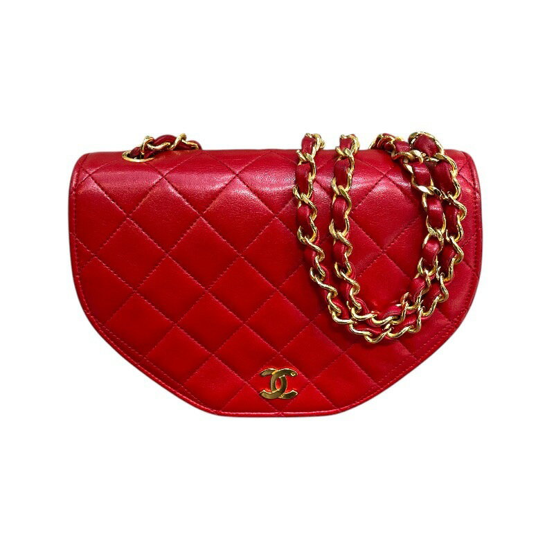 シャネル CHANEL マトラッセショルダー 0番台 レッド×ゴールド金具 ラムスキン レディース ショルダーバッグ【中古】