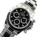 ロレックス ROLEX デイトナ V番シリアル 梨地バックル 116520 ブラック SS 自動巻き メンズ 腕時計【中古】