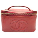 シャネル CHANEL ココマーク バニティバッグ A01997 レッド/ゴールド金具 キャビアスキン レディース その他バッグ【中古】