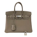 エルメス HERMES バーキン25 W刻 エトゥープ シルバー金具 トゴ レディース ハンドバッグ【中古】