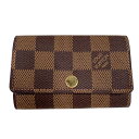 ルイ・ヴィトン LOUIS VUITTON ミュルティクレ6 N62630 ブラウン ゴールド金具 ダミエ ユニセックス キーケース【中古】(4)
