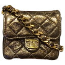 【★エントリーでP10倍★8/4〜8/11まで】シャネル CHANEL ミニミニマトラッセショルダー ゴールド ゴールド金具 ラム レディース ショルダーバッグ...
