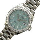 ロレックス ROLEX デイトジャスト28 アイスブルー ランダムシリアル 279136RBR アイスブルー Pt950 自動巻き レディース 腕時計【中古】