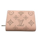 ルイ・ヴィトン LOUIS VUITTON ポルトフォイユ・クレア M80629 ピンク マヒナ レディース 二つ折り財布【中古】
