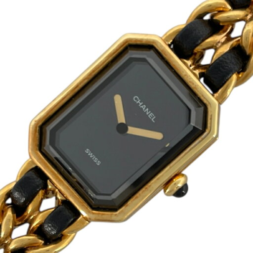 シャネル CHANEL プルミエール S H0001 ブラック GP/レザー クオーツ レディース 腕時計【中古】 シャネル CHANEL プルミエール S H0001 ブラック GP/レザー クオーツ レディース 腕時計【中古】