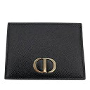 クリスチャン・ディオール Christian Dior 30モンテーニュカードケース S2098OBAE ブラック カーフ レディース カードケース【中古】