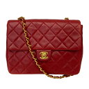 シャネル CHANEL マトラッセ チェーンショルダーバッグ 1番台 レッド ゴールド金具 ラムスキン レディース ショルダーバッグ【中古】(4)