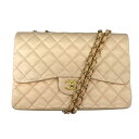 シャネル CHANEL デカマトラッセ30 A28600 13番台 ベージュ×ゴールド金具 ラムスキン レディース ショルダーバッグ【中古】