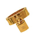 エルメス HERMES ケリースカーフリング ブラウン/ゴールド ポロサス/メタル レディース その他ファッション雑貨【中古】