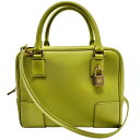 ロエベ LOEWE アマソナ19 A039N10X03 ライム×GD金具 レザー レディース ショルダーバッグ【中古】