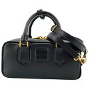 ミュウミュウ miu miu アルカディ レザー ミニバッグ 5BP088 ブラック レザー レディース ハンドバッグ【中古】