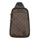 ルイ・ヴィトン LOUIS VUITTON アヴェニュー スリング M46327 ブラウン モノグラム・マカサー メンズ ボディバッグ【中古】