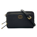 クリスチャン・ディオール Christian Dior カロダブルポーチ ショルダーバッグ S7431UBAE ブラック ゴールド金具 カーフ レディース ショルダーバッグ【中古】