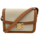 【★最大40,000円OFFクーポン配布中!9/26まで】セリーヌ CELINE クラシック トリオンフバッグ 191242EGC.02NT ナチュラル タン テキスタイル レディース ショルダーバッグ【中古】