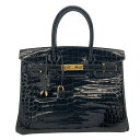 エルメス HERMES バーキン30 □G刻 ブラック ゴールド金具 ニロティカス レディース ハンドバッグ【中古】