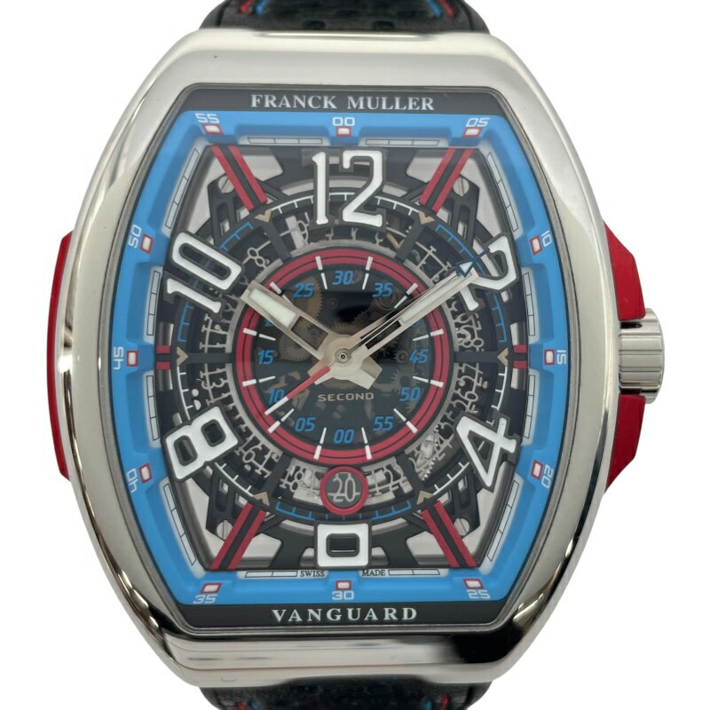フランク・ミュラー FRANCK MULLER ヴァンガード レーシング スケルトン 日本50本限定 V45SCDTSQTRCGJACER ブラック SS/ラバーベルト 自動巻き メンズ 腕時計【中古】