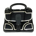 【★エントリーでP10倍★8/4~8/11まで】デルヴォー DELVAUX ブリヨンMMチャンピオン ブラック・ホワイト エナメル エナメル レディース ハンドバッグ【中古】