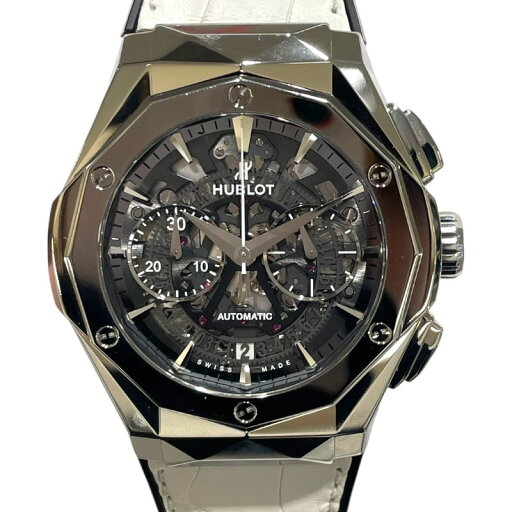 ウブロ HUBLOT アエロフュージョン クロノグラフ オーリンスキーチタニウムホワイト 525.NX.0127.LR.JORL19 グレー チタン メンズ 腕時計【中古】 ウブロ HUBLOT アエロフュージョン クロノグラフ オーリンスキーチタニウムホワイト 525.NX.0127.LR.JORL19 グレー チタン メンズ 腕時計【中古】