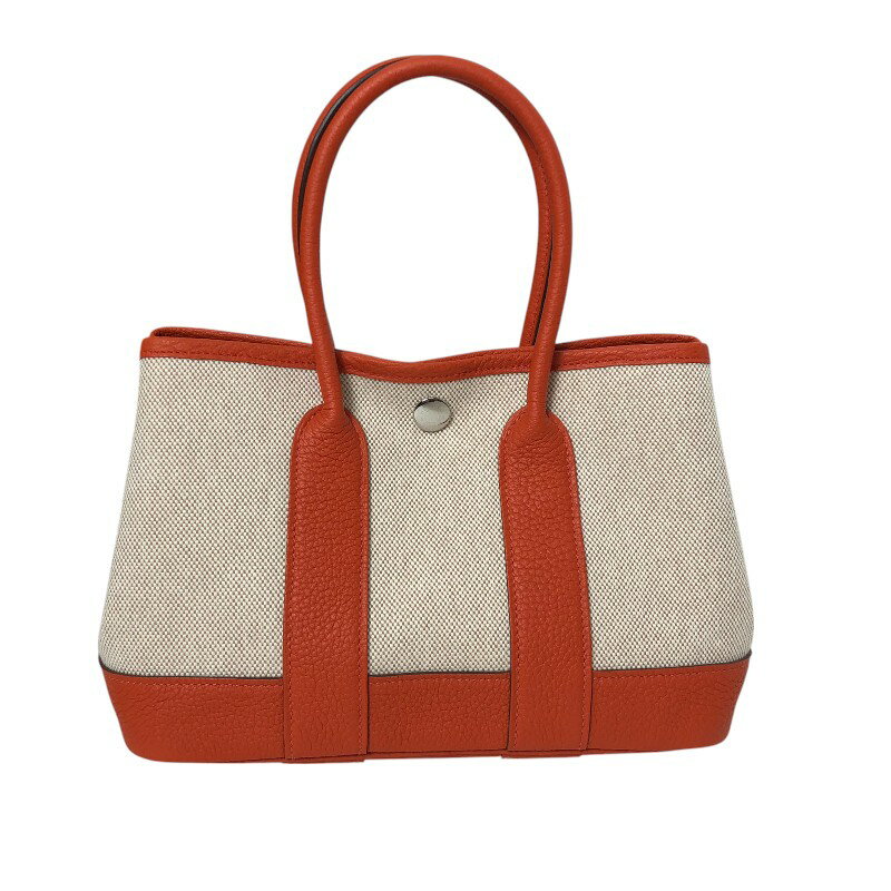 エルメス HERMES ネオガーデン23 K刻 エクリュ・オレンジフィールド シルバー金具 トワル・ネゴンダ　 レディース ハンドバッグ【中古】のサムネイル