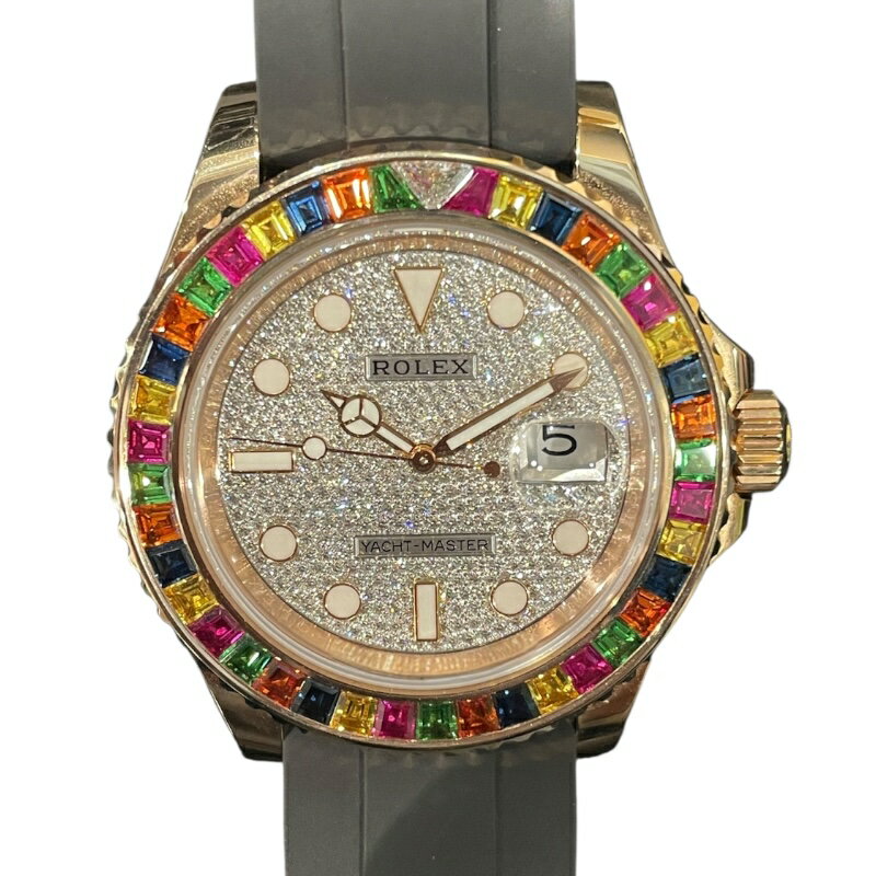 ロレックス ROLEX ヨットマスター40 ハリボーダイヤ 116695SATS ダイヤ YG/ラバー 自動巻き メンズ 腕時計【中古】
