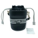 クリスチャン・ディオール Christian Dior ヴァイブマイクロバケットショルダー ネイビー・ホワイト・シルバー金具 レザー レザー・スエード・ラバー レディース ショルダーバッグ【中古】