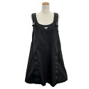 【★エントリーでP10倍★8/4〜8/11まで】プラダ PRADA RE-NYLON トライアングルロゴナイロンワンピース 230637 ブラック ポリアミド ...