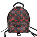 ルイ・ヴィトン LOUIS VUITTON パームスプリングス・バックパックMINI M41457 ブラック/レッド シルバー金具 モノグラム アンフラルージュ...