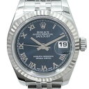 ロレックス ROLEX デイトジャスト Z番 179174 ブルー SS/K18WG レディース 腕時計【中古】