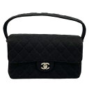 シャネル CHANEL マトラッセ Wフェイス フラップ バッグ 4番台 ブラック SV金具 コットンジャージー レディース ハンドバッグ【中古】