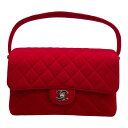 シャネル CHANEL マトラッセ Wフェイス フラップ バッグ レッド SV金具 コットンジャージー レディース ハンドバッグ【中古】