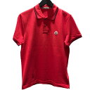 モンクレール MONCLER ロゴワッペンポロシャツ 84556 レッド コットン メンズ ポロシャツ【中古】