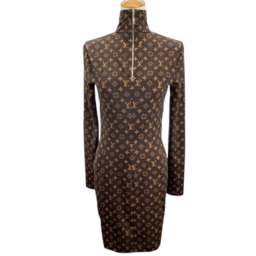 ルイ・ヴィトン LOUIS VUITTON モノグラム柄ワンピース FJRO38 ブラウン ポリアミド レディース ワンピース【中古】 ルイ・ヴィトン LOUIS VUITTON モノグラム柄ワンピース FJRO38 ブラウン ポリアミド レディース ワンピース【中古】