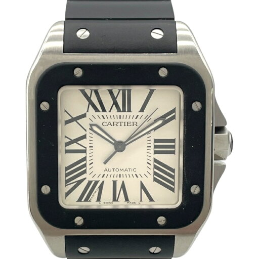 【★エントリーでP10倍★8/4〜8/11まで】カルティエ Cartier サントス100LM サントス誕生100周年記念限定モデル W20121U2 ホワイト SS 自動巻き メンズ 腕時計【中古】 【★エントリーでP10倍★8/4〜8/11まで】カルティエ Cartier サントス100LM サントス誕生100周年記念限定モデル W20121U2 ホワイト SS 自動巻き メンズ 腕時計【中古】