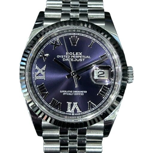 ロレックス ROLEX デイトジャスト36 オーベルジーヌ 126234 パープル WG/SS 自動巻き メンズ 腕時計【中古】 ロレックス ROLEX デイトジャスト36 オーベルジーヌ 126234 パープル WG/SS 自動巻き メンズ 腕時計【中古】