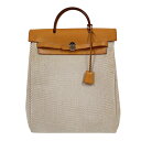 【★エントリーでP10倍★8/4〜8/11まで】エルメス HERMES エールバッグアドPM □G刻印 (2003年製) ベージュ トワル/レザー ユニセックス...