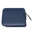 【★エントリーでP10倍★8/4~8/11まで】エルメス HERMES アザップコンパクトシルクイン □P刻 ブルーサフィール・シルバー金具 エプソン レディース コインケース【中古】
